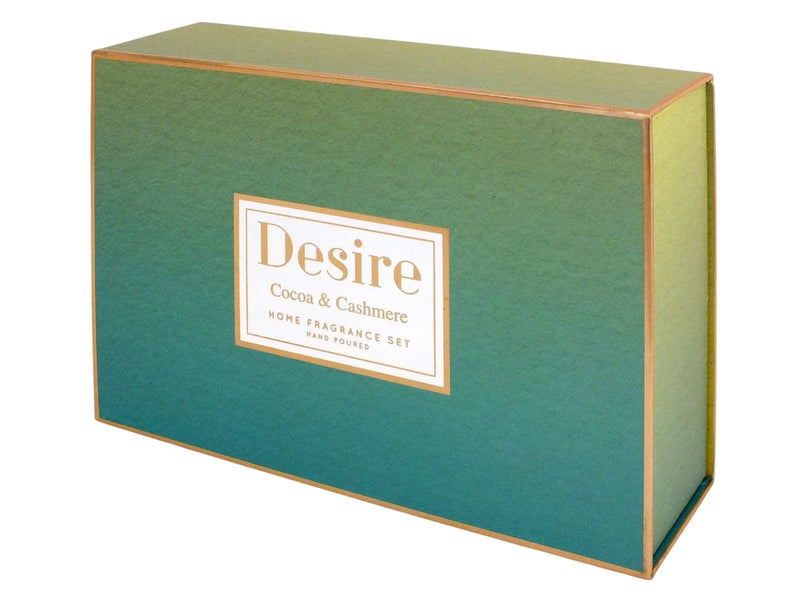 Desire Home Fragrance Gift Set Cocoa and Cashmere Scented Candle & Reed Diffuser Home Fragrance Christmas Gift Set