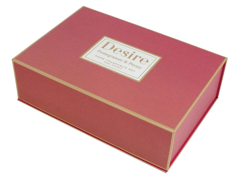 Desire Home Fragrance Gift Set Pomegranate & Peony Reed Diffuser & Scented Candle Home Fragrance Xmas Gift Set