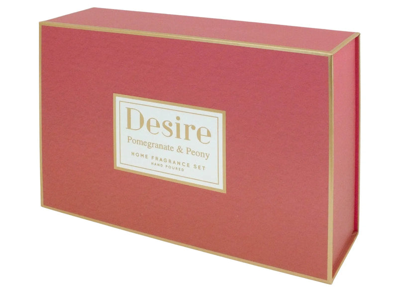 Desire Home Fragrance Gift Set Pomegranate & Peony Reed Diffuser & Scented Candle Home Fragrance Xmas Gift Set