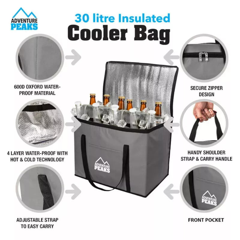 30 Litre Insulated Cooler Bag Camping Festivals Picnics