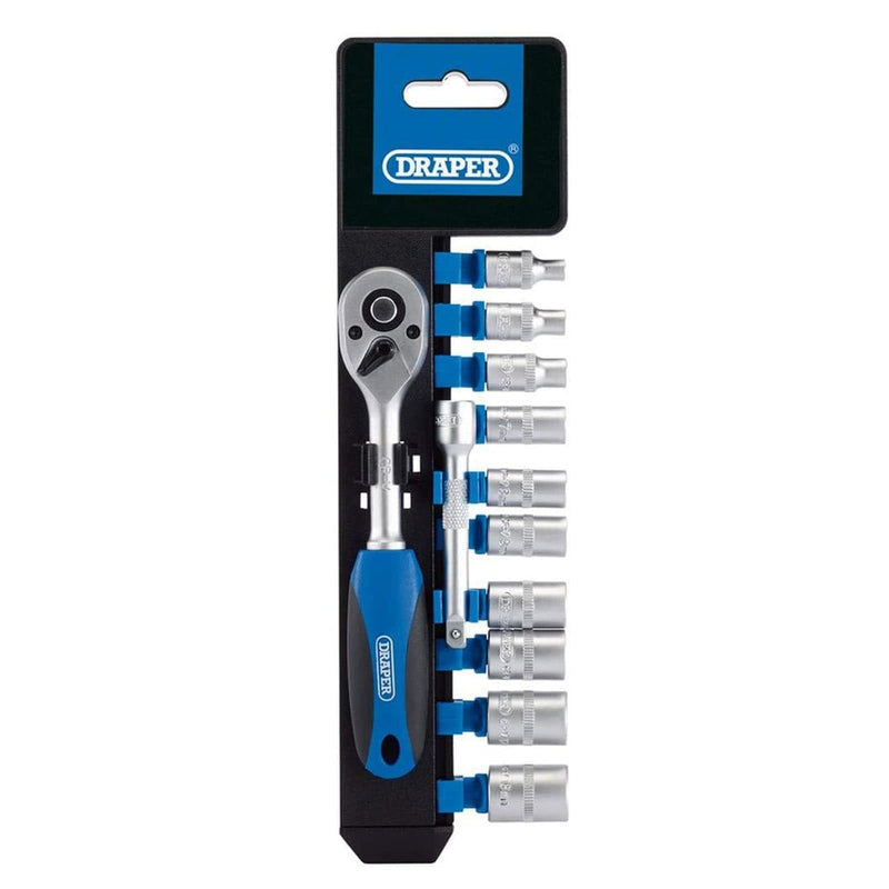 Draper 1/4" Socket Set Draper 16369 Metric Socket and Ratchet Set | 1/4" Sq. Dr. | 12 Piece