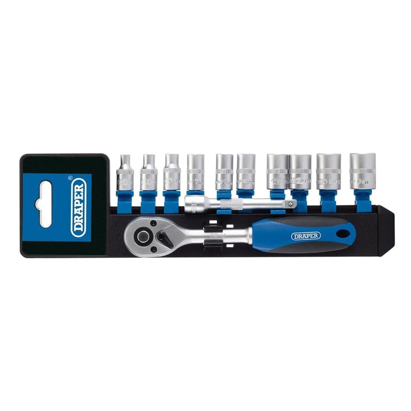 Draper 1/4" Socket Set Draper 16369 Metric Socket and Ratchet Set | 1/4" Sq. Dr. | 12 Piece