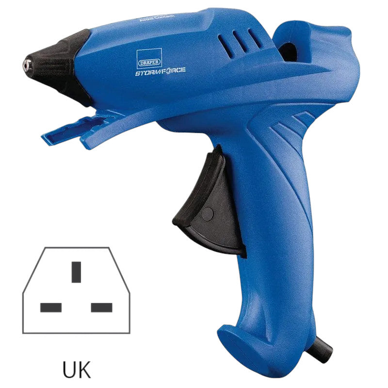 Draper 83660 100w Electric Hot Melt Trigger Glue Gun + 6 Adhesive Sticks