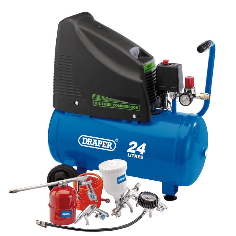 Draper Air Compressor Draper 90126 230V Oil Free Compressor And Air Tool Kit Dr-90126