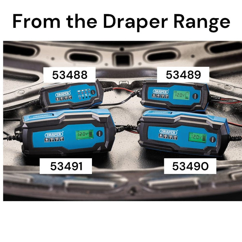 Draper Automatic smart charger Draper 53488 12V Smart Charger And Battery Maintainer, 2A Dr-53488