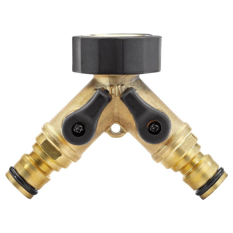 Draper Double Tap Connector Draper 36228 Brass Double Tap Connector with Flow Control, 3/4"