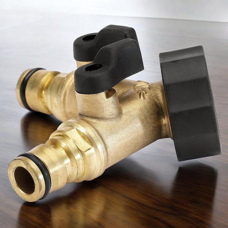 Draper Double Tap Connector Draper 36228 Brass Double Tap Connector with Flow Control, 3/4"