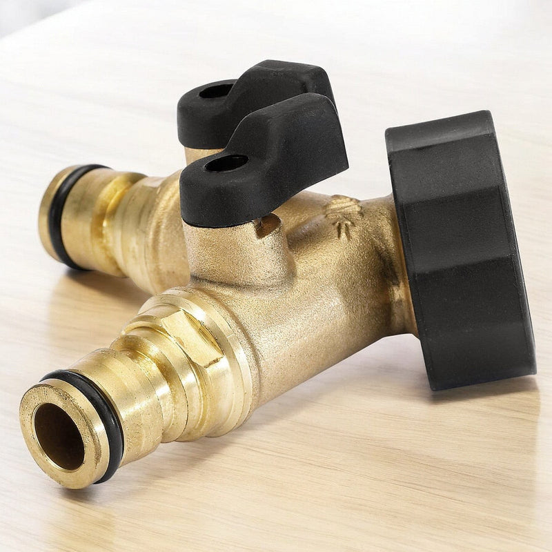 Draper Double Tap Connector Draper 36228 Brass Double Tap Connector with Flow Control, 3/4"