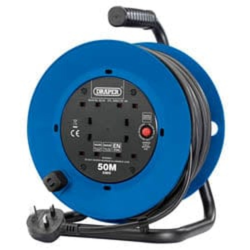 Draper Draper 230V Four Socket Industrial Cable Reel, 50M Dr-02120