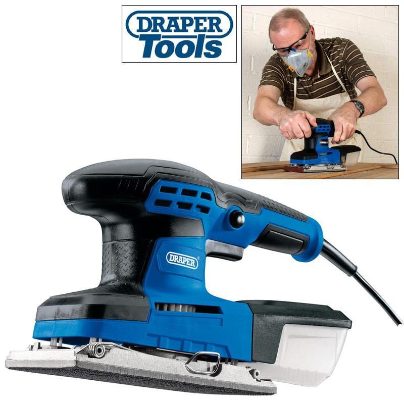 Draper Draper 260W 1/3 Sheet Sander Dust Collection Box + 3 Hook & Loop Sanding Sheets