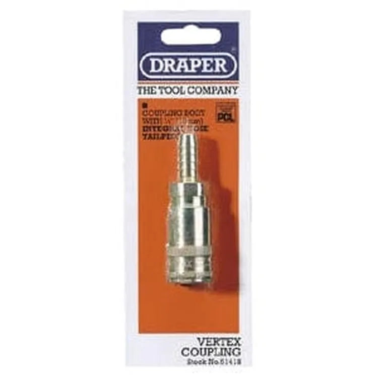 Draper Draper 3/8" Bore Vertex Air Line Coupling With Tailpiece Dr-51418