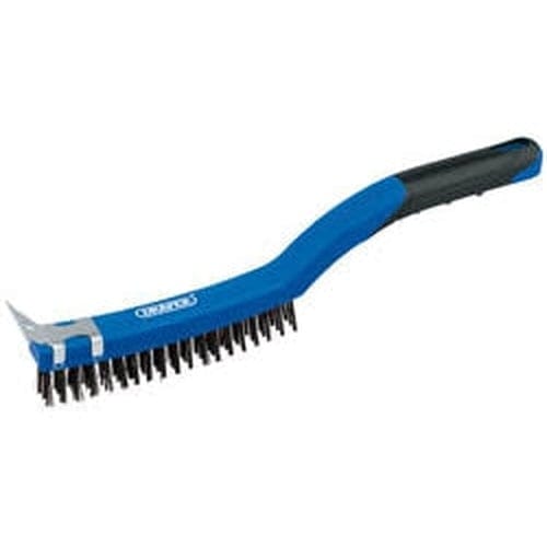 Draper Draper 3 Row Carbon Steel Wire Scratch Brush With Scraper, 350Mm Dr-17179