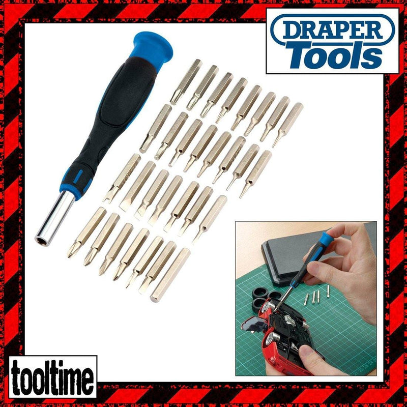 Draper Draper 31Pc Precision Screwdriver & Bit Set Slotted Torx Phillips Hex Star +Case