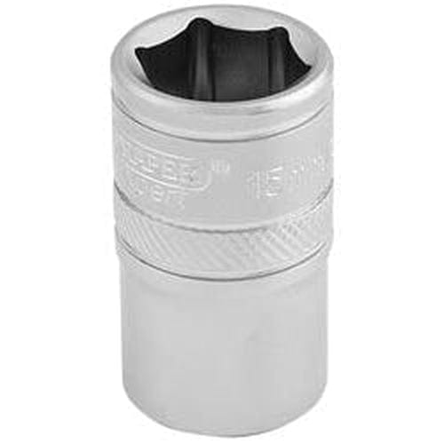 Draper Draper 6 Point Metric Socket, 1/2" Sq. Dr., 15Mm Dr-16605