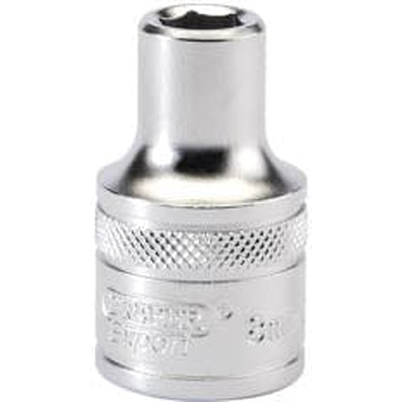 Draper Draper 6 Point Metric Socket, 1/2" Sq. Dr., 8Mm Dr-16595