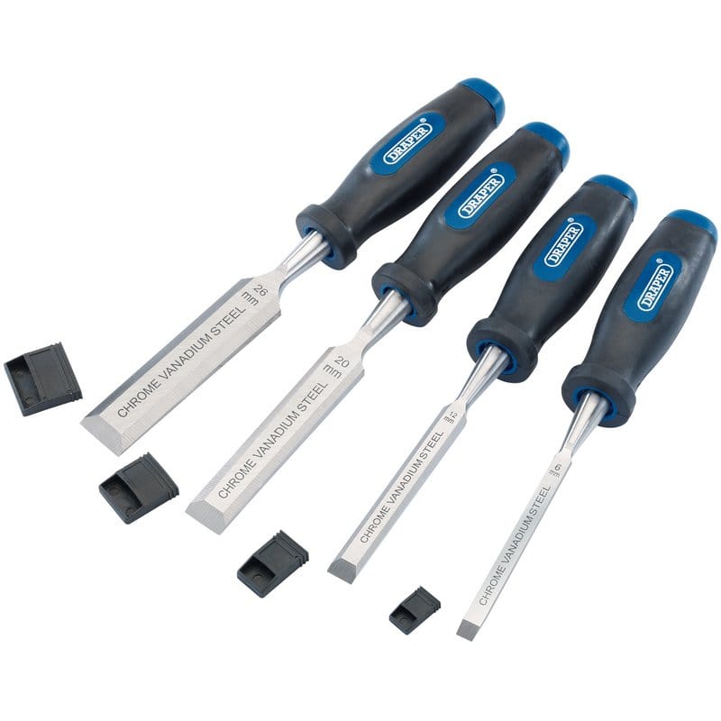 Draper Draper 83351 Soft Grip Bevel Edge Wood Chisel Set (4 Piece) Dr-83351