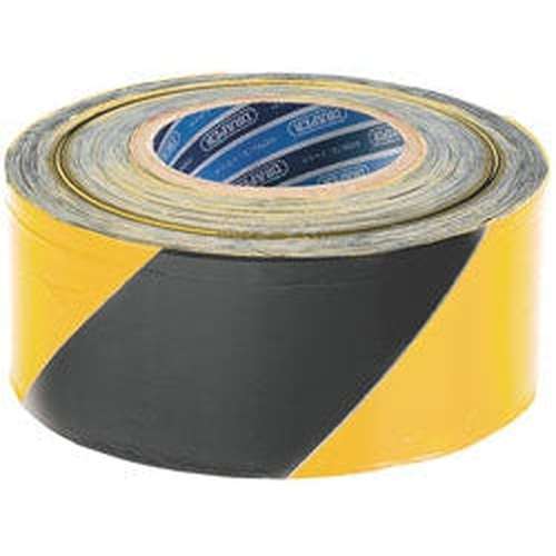 Draper Draper Barrier Tape Roll, 500M X 75Mm, Black And Yellow Dr-69009