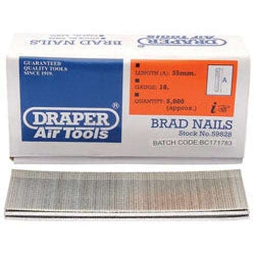 Draper Draper Brad Nails, 35Mm (Pack Of 5000) Dr-59828