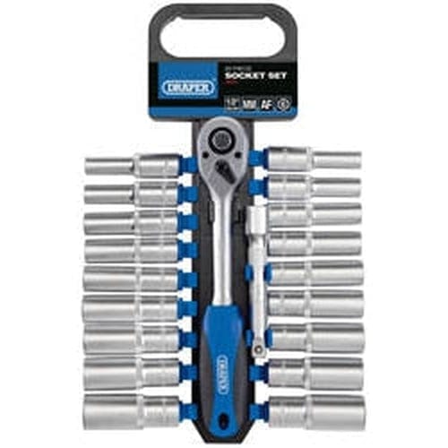 Draper Draper Combined Mm/Af Deep Socket And Ratchet Set, 1/2" Sq. Dr. (20 Piece) Dr-16377