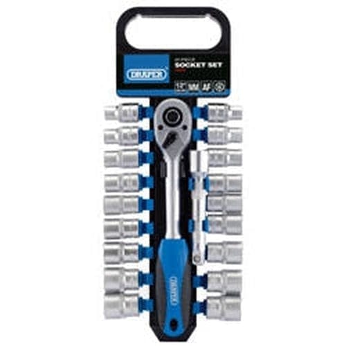 Draper Draper Combined Mm/Af Socket And Ratchet Set, 1/2" Sq. Dr. (20 Piece) Dr-16376