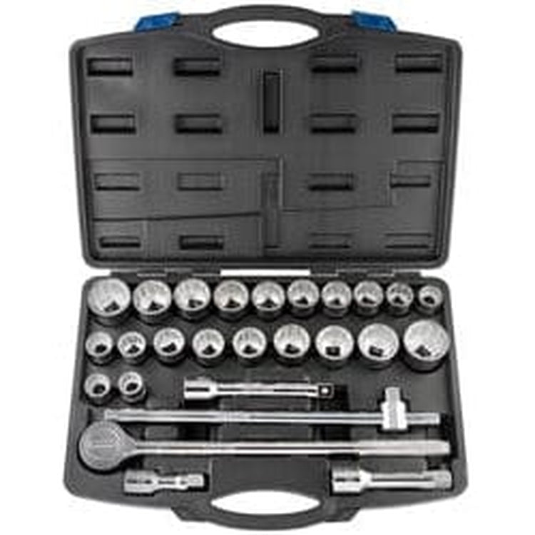 Draper Draper Combined Mm/Af Socket Set, 3/4" Sq. Dr., Chrome (26 Piece) Dr-48329