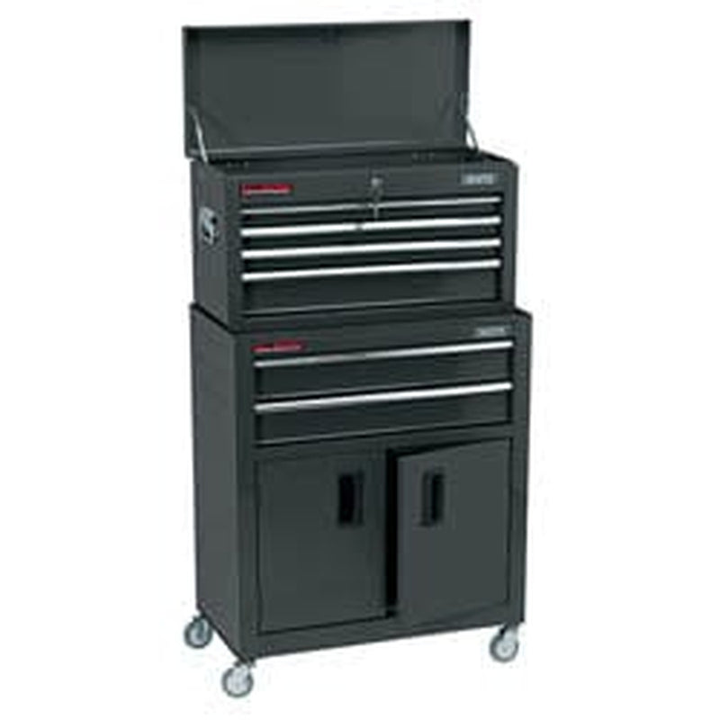 Draper Draper Combined Roller Cabinet And Tool Chest, 6 Drawer, 24", Black Dr-19572