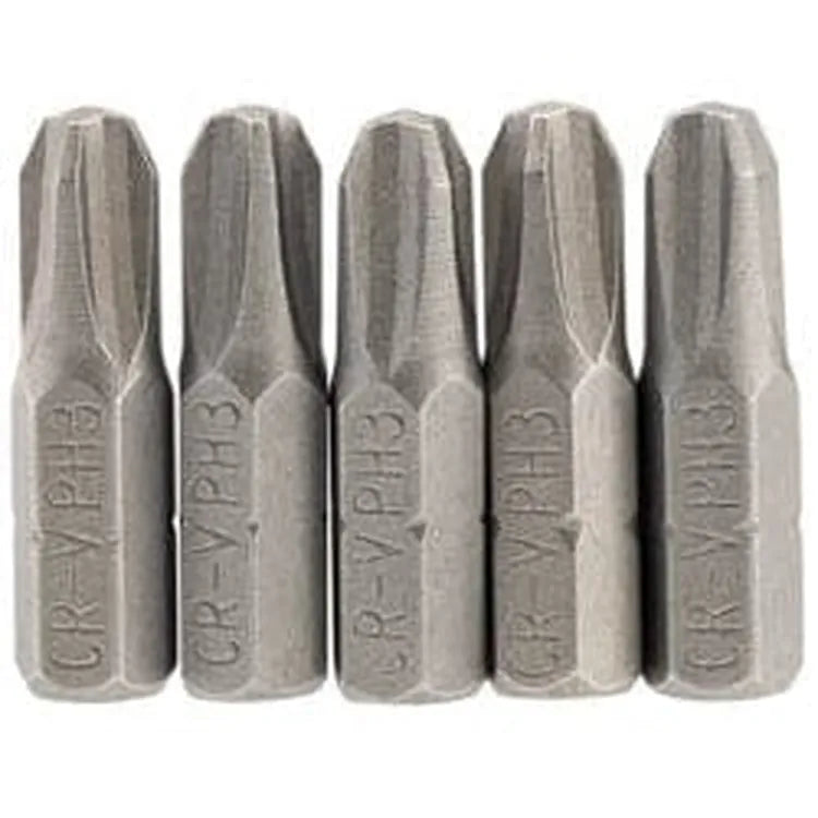 Draper Draper Cross Slot Insert Bit, 1/4" Hex, 25Mm Long, No.3 (Pack Of 5) Dr-64023