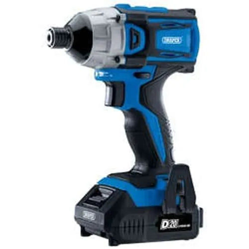 Draper Draper D20 20V Brushless Impact Driver, 1/4", 2 X 2.0Ah Batteries And Charger, 180Nm Dr-86958