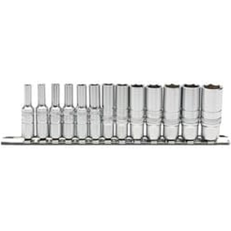 Draper Draper Deep Metric Socket Set On A Metal Rail, 1/4" Sq. Dr. (13 Piece) Dr-16490