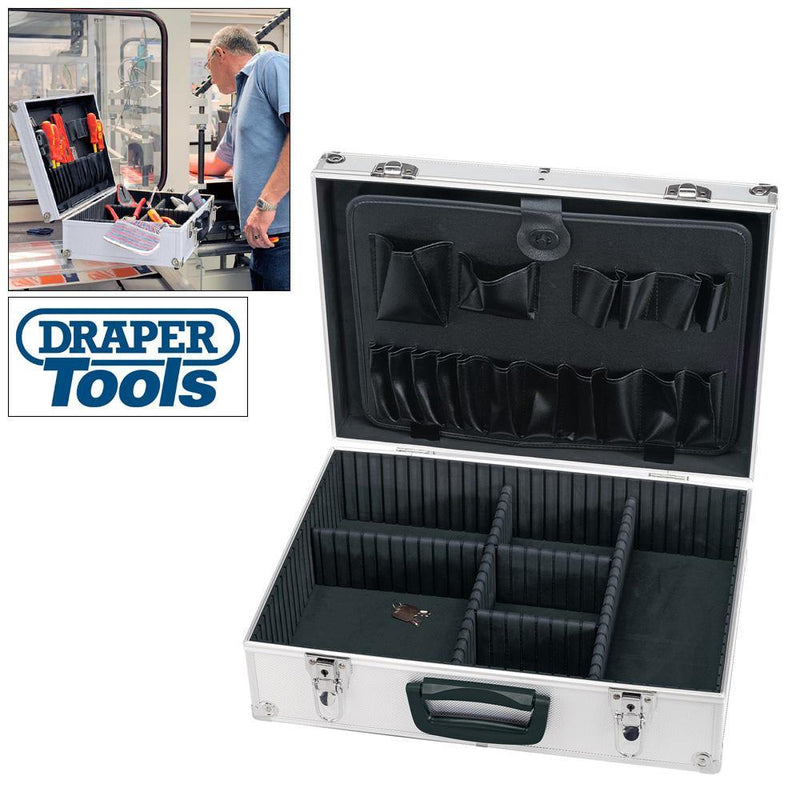 Draper Draper Electricians Engineers Aluminium Tool Case Adjustable Internal Dividers