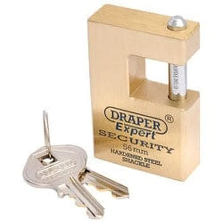 Draper Draper Expert Close Shackle Solid Brass Padlock With Hardened Steel Shackle, 2 Keys, 56Mm Dr-64200