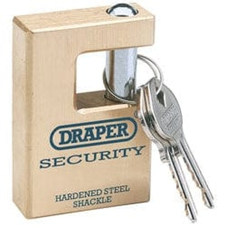 Draper Draper Expert Close Shackle Solid Brass Padlock With Hardened Steel Shackle, 2 Keys, 63Mm Dr-64201