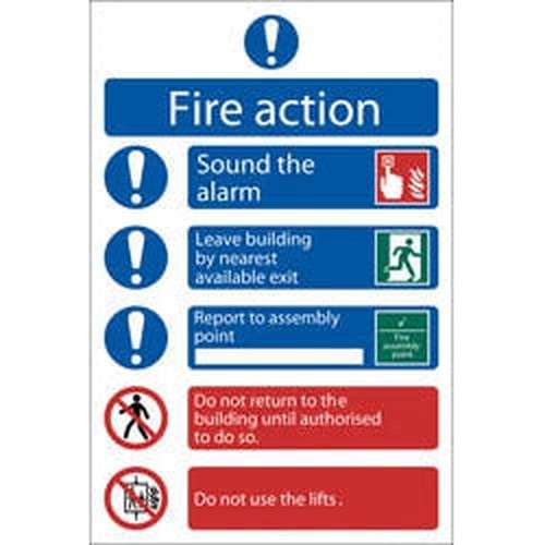 Draper Draper Fire Action Procedure' Mandatory Sign, 200 X 300Mm, Design 2 Dr-72156