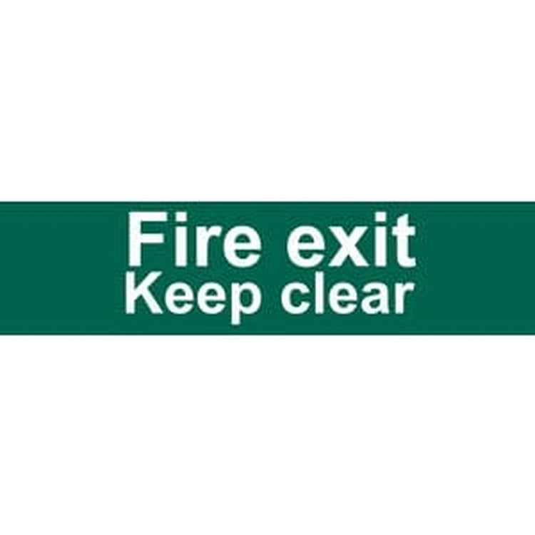 Draper Draper Fire Exit Keep Clear' Safety Sign, 200 X 50Mm Dr-73221