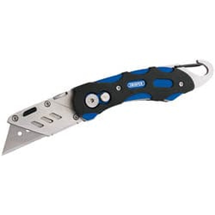 Draper Draper Folding Trimming Knife With Belt Clip, Blue Dr-24383