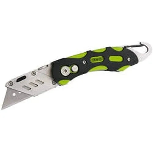 Draper 24424 Folding Trimming Knife With Belt Clip | Green/Orange