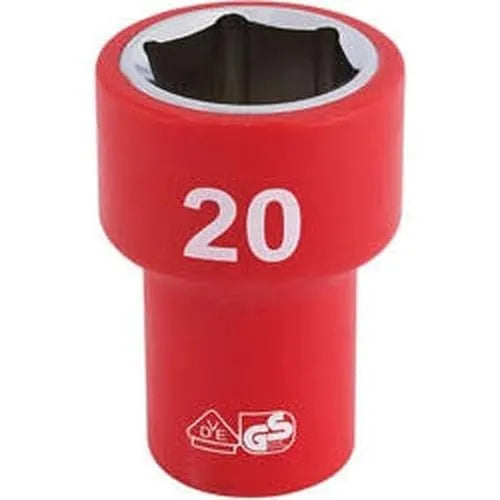 Draper Draper Fully Insulated Vde Socket, 3/8" Sq. Dr., 20Mm Dr-31748