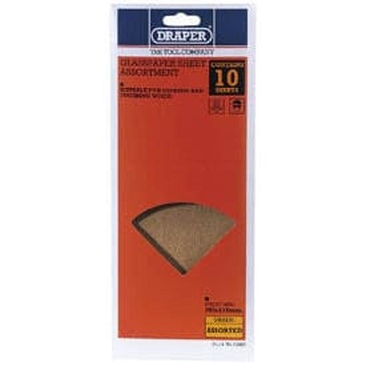 Draper Draper Glasspaper Sheet Assortment, 280 X 115Mm (Pack Of 10) Dr-74881