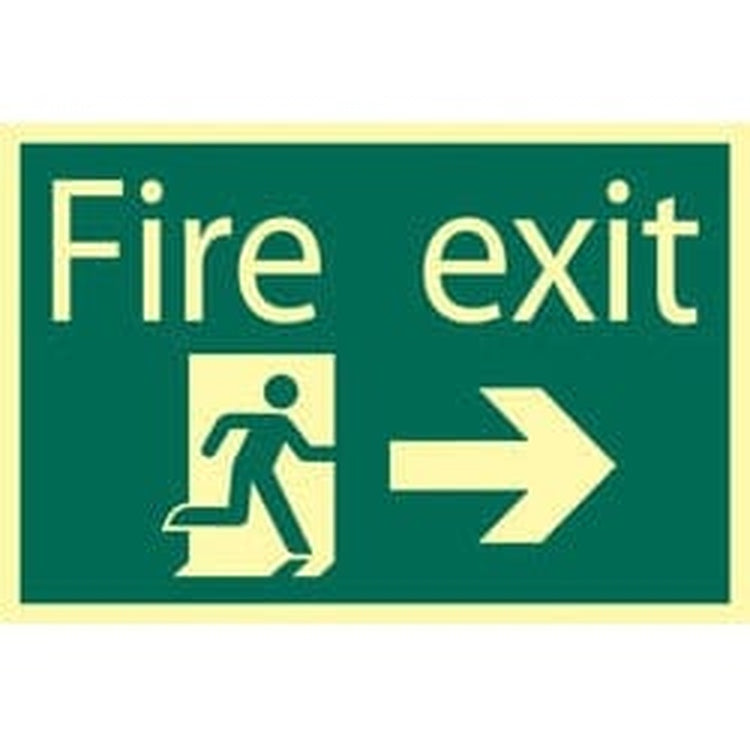 Draper Draper Glow In The Dark 'Fire Exit Arrow Right' Safety Sign Dr-72662