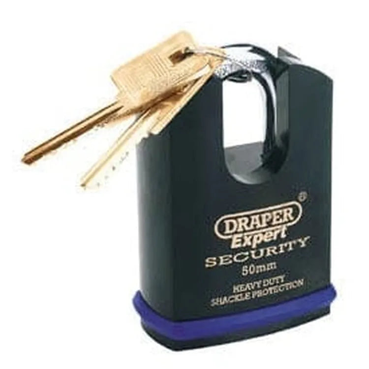 Draper Draper Heavy Duty Padlock And 2 Keys With Shrouded Shackle, 50Mm Dr-64197