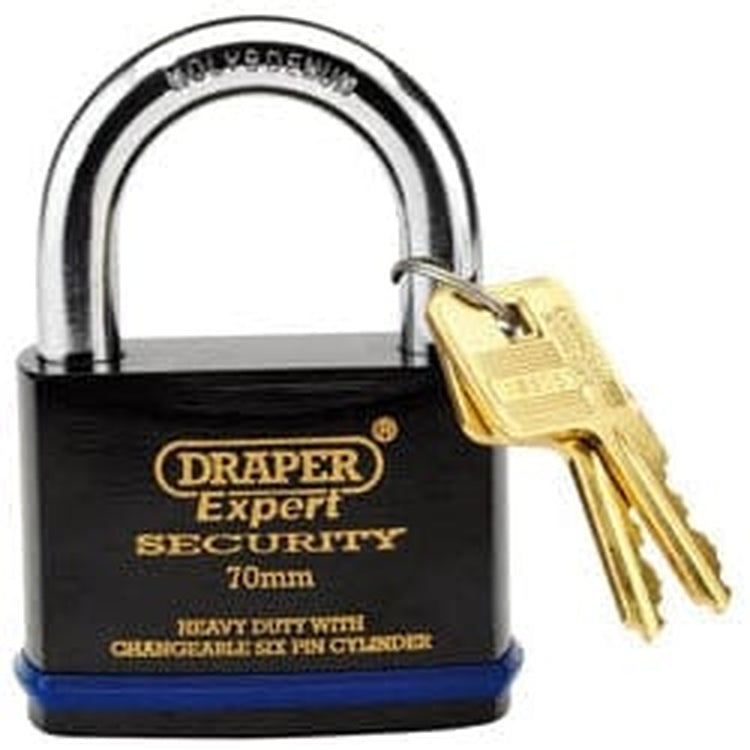 Draper Draper Heavy Duty Padlock And 2 Keys With Super Tough Molybdenum Steel Shackle, 70Mm Dr-64195