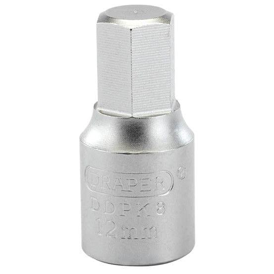 Draper Draper Hexagon Drain Plug Key, 3/8 Sq. Dr., 12Mm Dr-38326