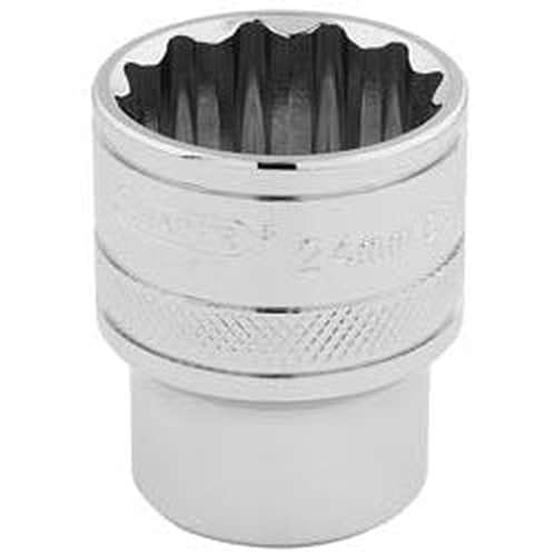 Draper Draper Hi-Torq 12 Point Socket, 1/2" Sq. Dr., 24Mm Dr-33372