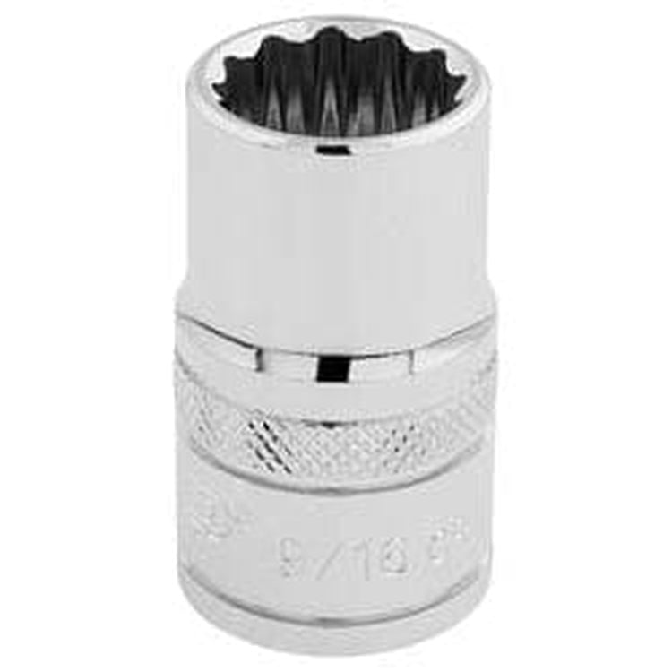 Draper Draper Hi-Torq 12 Point Socket, 1/2" Sq. Dr., 9/16" Dr-33609