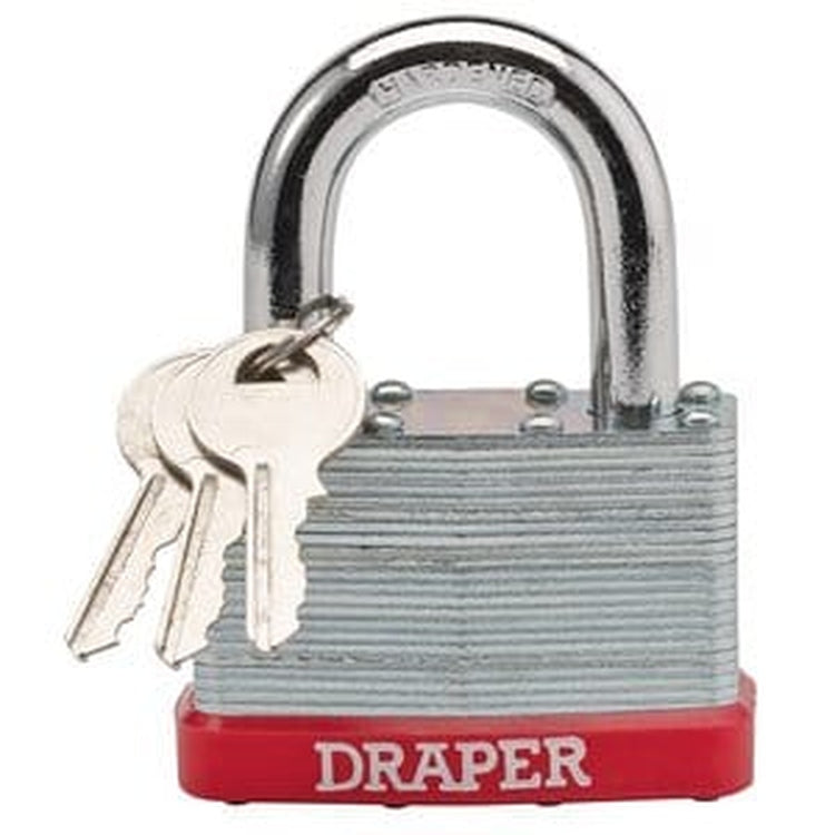 Draper Draper Laminated Steel Padlock, 65Mm Dr-68807