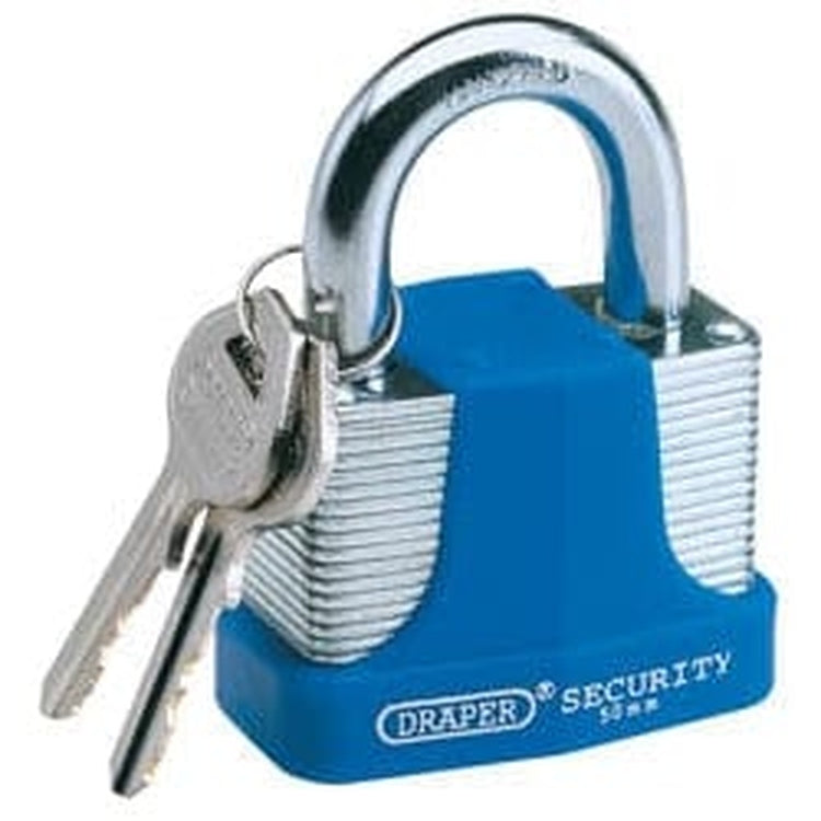 Draper Draper Laminated Steel Padlock And 2 Keys With Hardened Steel Shackle And Bumper, 40Mm Dr-64180