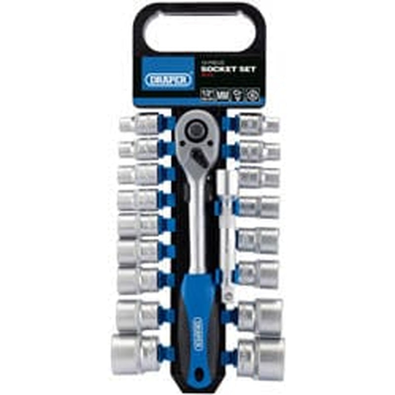 Draper Draper Metric Socket And Ratchet Set, 1/2" Sq. Dr. (19 Piece) Dr-16375