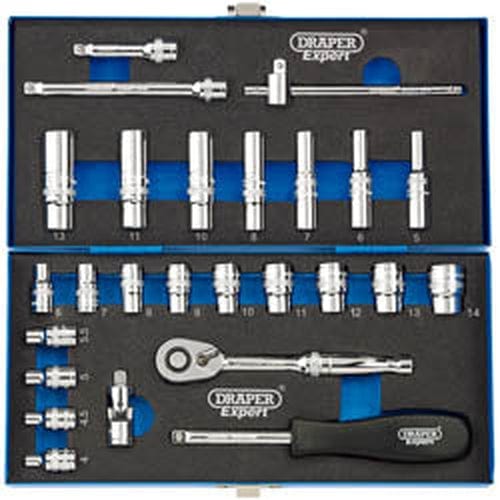 Draper Draper Metric Socket Set, 1/4" Sq. Dr. (26 Piece) Dr-16476