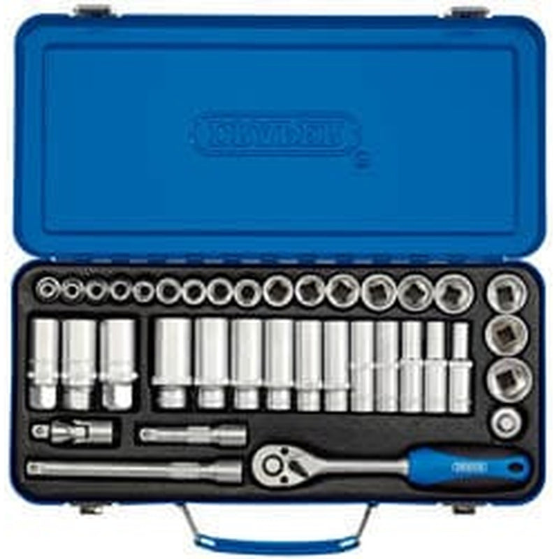 Draper Draper Metric Socket Set, 3/8" Sq. Dr. (37 Piece) Dr-16367