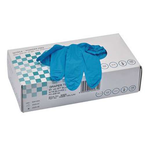 Draper Draper Nitrile Gloves, Large, Blue (Pack Of 100) Dr-30928